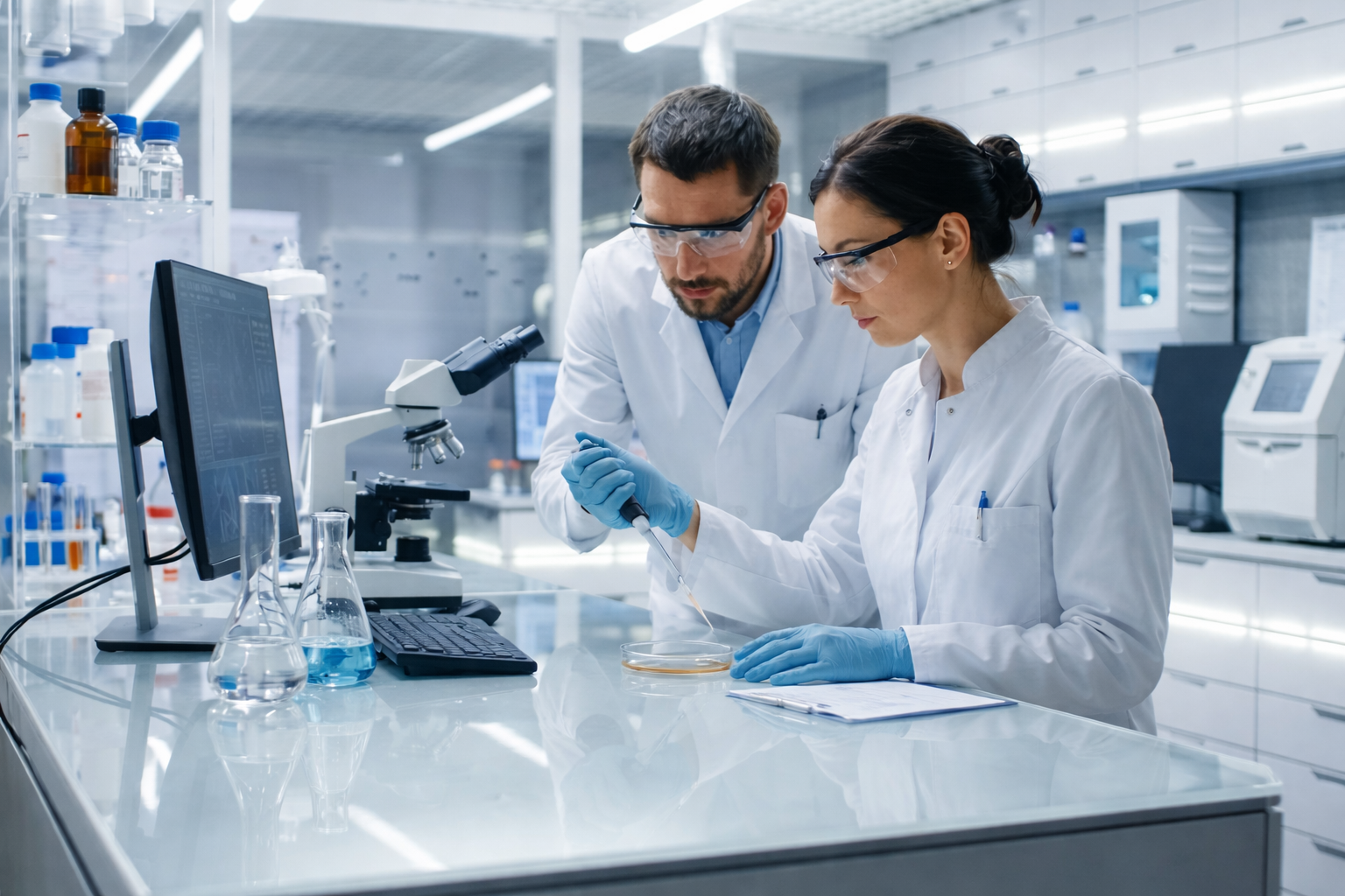 Kobieta i mężczyzna badają Tropokolagen Drink